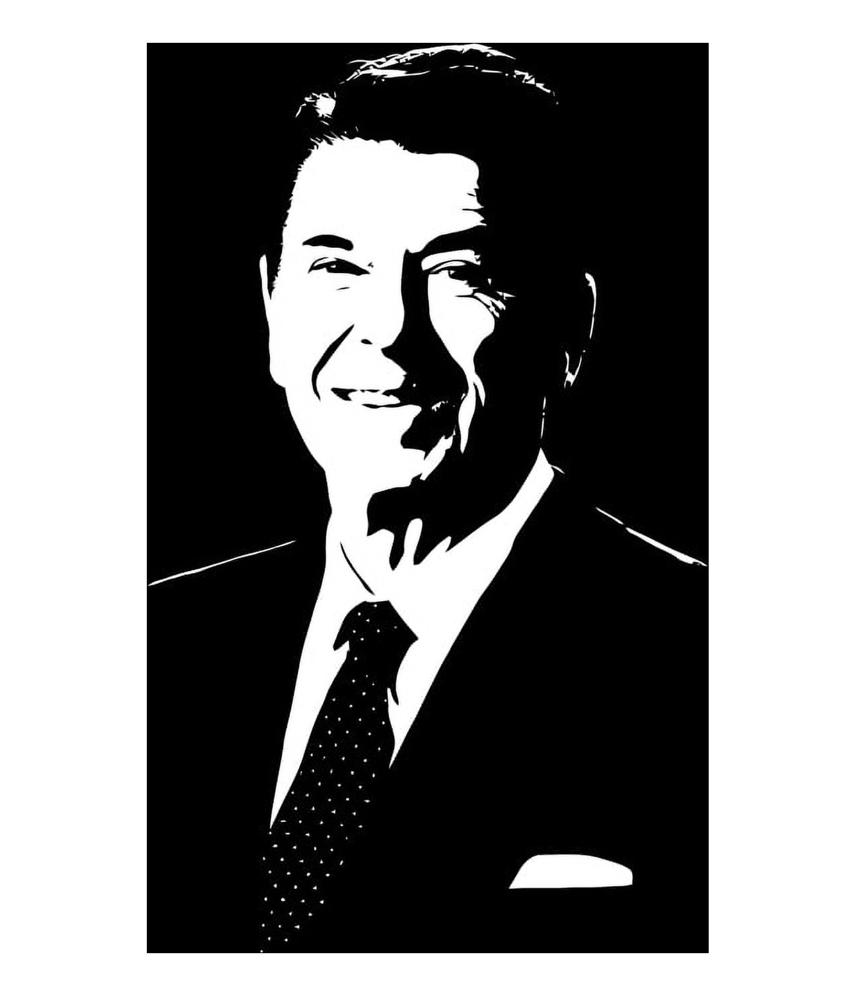 Vector portrait of President Ronald Reagan Canvas Art - John ParrotStocktrek Images (26 x 31)