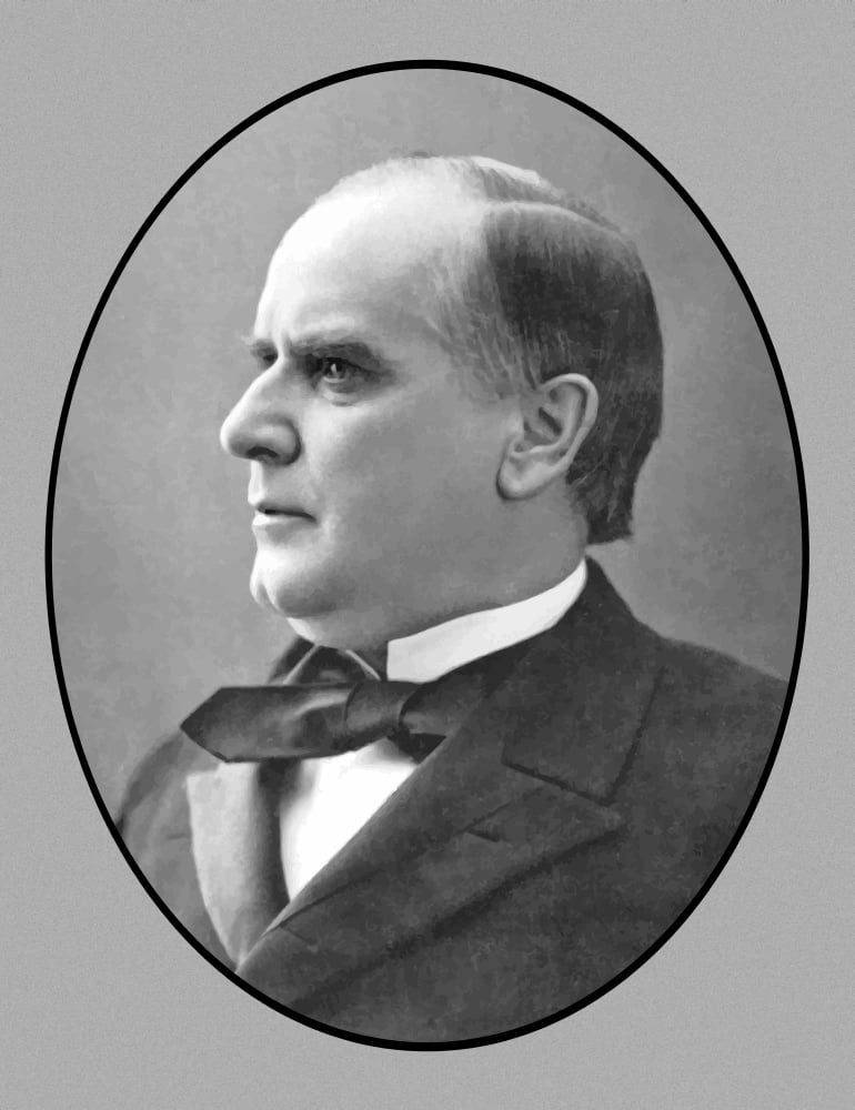 Vector portrait of President William McKinley Jr Canvas Art - John ParrotStocktrek Images (13 x 16)