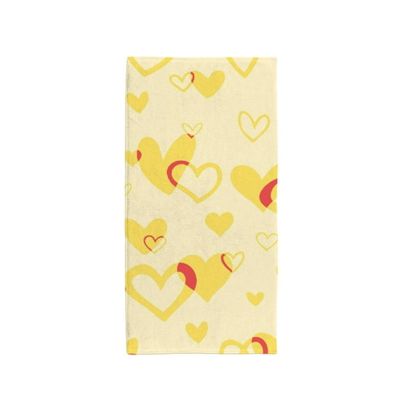 Vector seamless pattern with hand drawn hearts with overlap effect Bath Towel Absorbent Soft Decoration Hand Tower Multiuses for Bathroom Hotel Gym Spa Beach 30 x 15 inch