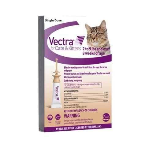 Vectra Flea and Tick Remedy topical Spot on Cats & Kittens Single Dose 2-9 Lbs