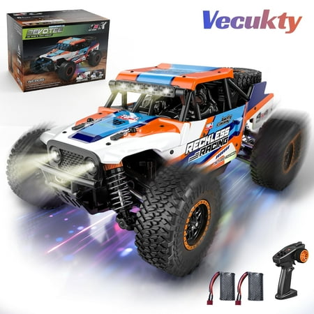 Vecukty 1:20 Scale High Speed Remote Control Car,32+ KPH High Speed,All Terrain 4WD Off-Road Truck with 2.4 GHz Precise Remote Control & 2 Batteries ,Gift for Adults Boys,Orange
