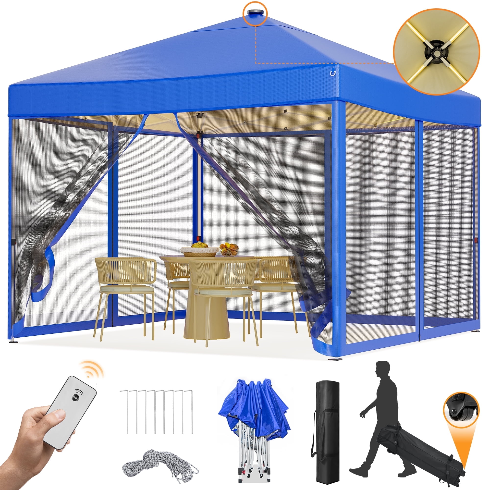 Z-Shade Easy Setup 12x12ft White Steel Pop-Up Canopy with