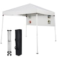 thumbnail image 1 of Vecukty 8ft x 8ft Top/10ft x 10ft Base Pop up Canopy Tent With Four Storage Bags For Garden,Beach Instant Tent Carry Bag,White, 1 of 11
