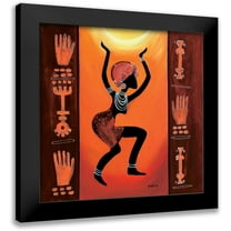 Veda 12x12 Black Modern Framed Museum Art Print Titled - Turning Girl