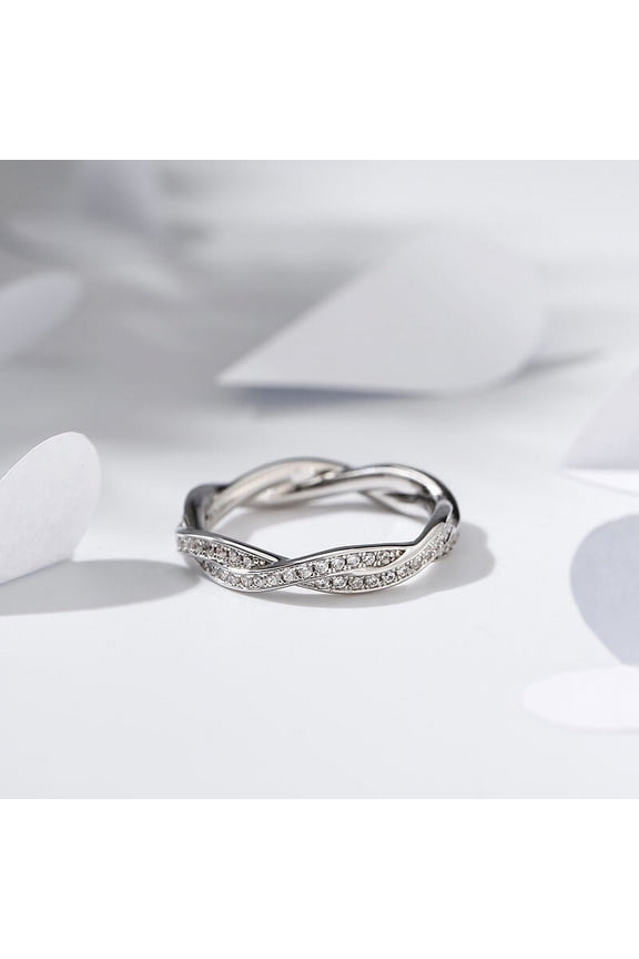 0.8 Ct Round Cut Diamond Engagement Ring - 14K White Gold Plated - Elegant Infinity Design - Criss Cross Rings for Women - Perfect for Weddings - A Timeless Symbol of Your Love Story
