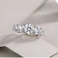 thumbnail image 1 of Veda Jewel 1.3 Ct Round Cut Diamond Ring - 14K White Gold Plated Simple Ring - Unique Halo Design for Women - Celebrate Your Love with This Elegant Piece - Timeless Keepsake for Special Occasions, 1 of 3
