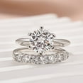 thumbnail image 1 of Veda Jewel 1.4 Ct Round Cut Lab Created Diamond Engagement Ring Set - 14K White Gold Plated Wedding Ring Set - Solitaire with Band for Women's - Gift for Love Celebrations, 1 of 3