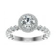 thumbnail image 1 of Veda Jewel 1.67 Ct Round Cut Engagement Ring - Lab-Created Diamond - 14K White Gold Plated Ring - Double Halo Ring for Women - Exquisite Wedding Ring - Prong Setting for Her, 1 of 5