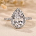 thumbnail image 1 of Veda Jewel 1.7 Carat Lab Created Pear Cut Diamond Ring for Her - 14K White Gold Plated Engagement Ring - Hidden Halo Wedding Jewelry - Romantic Anniversary Gift for Women - Elegant Design, 1 of 3