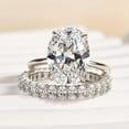 thumbnail image 1 of Veda Jewel 1.7 Ct Oval Cut Engagement Ring Set for Women – 14K White Gold Plated Prong Setting with Lab-Created Simulated Diamond – Bridal Jewelry for Gifts & Weddings, 1 of 3