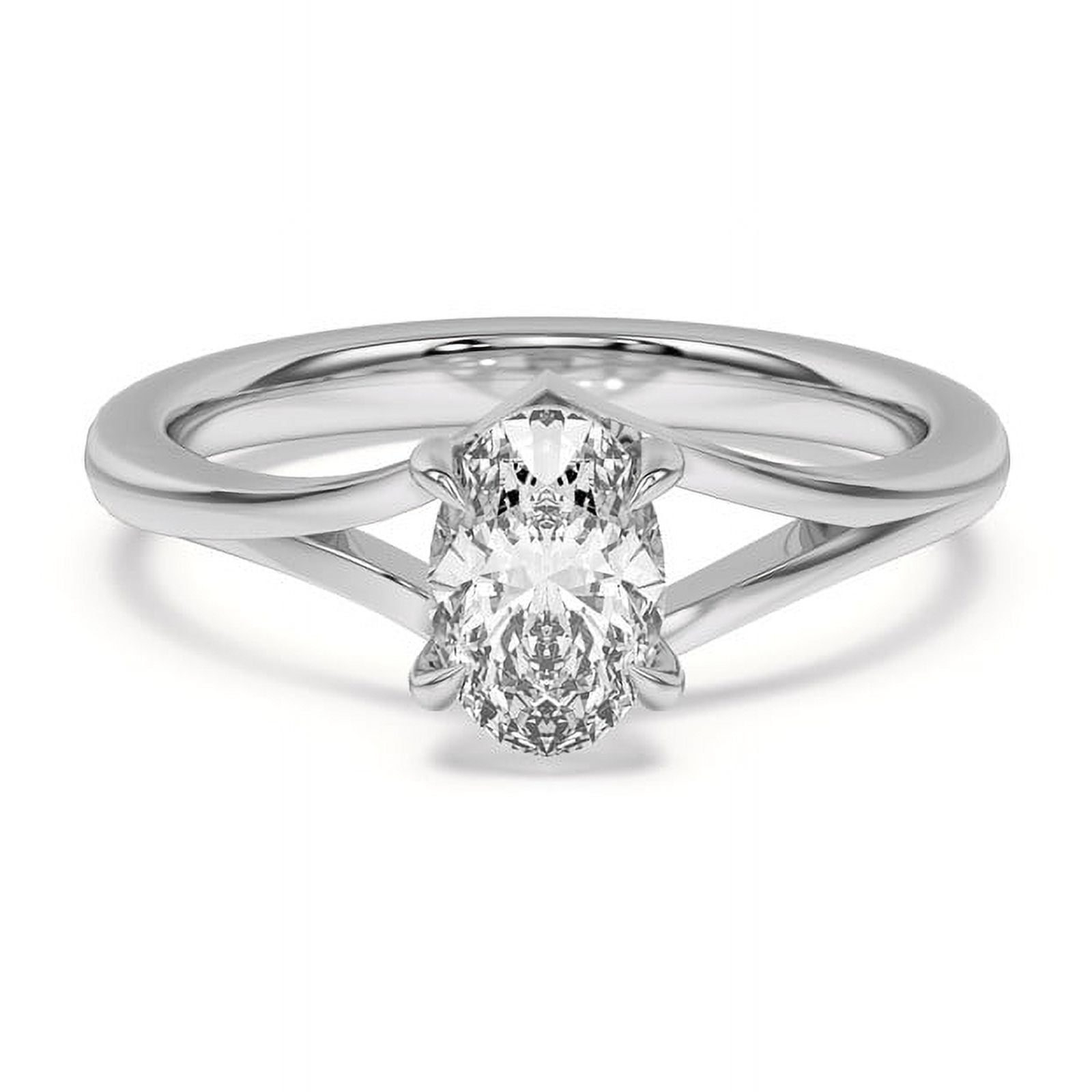 Veda Jewel 1.76 Ct Chevron Duo Solitaire Engagement Simulated Rings - Oval Cut Simulated Rings - 14K White Gold Plated Wedding Jewelry Rings for Her - Promise Simulated Rings for Women