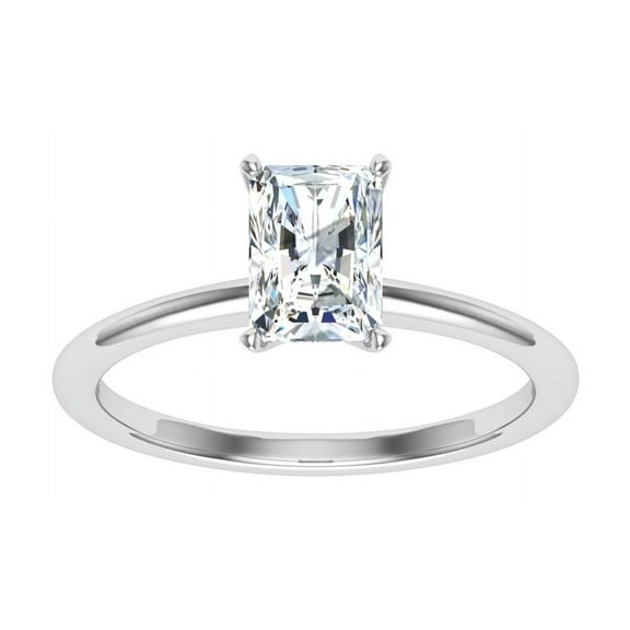 Veda Jewel 1.86 Ct Radiant Cut Engagement Ring - 14K White Gold Plated Prong Set Simulated Dimaond Wedding Ring for Women - Chic Solitaire Bridal Ring - Ideal for Everyday Wear