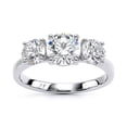 thumbnail image 1 of Veda Jewel 1.86 Ct Round Brilliant 3 Stone Trilogy Ring for Women - Engagement Ring with Lab-Created Diamonds - 14K White Gold Plated Ring - Prong Setting for Proposal Gifts, 1 of 6