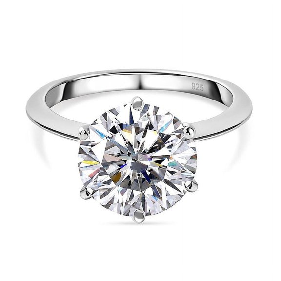 Veda Jewel 1.86 Ct Simulated Dimaond Round Cut Solitaire Engagement Ring - 14K White Gold Plated Rings - East West 6 Prong Set Simulated Dimaond Ring - Classic Women’s Wedding Jewelry