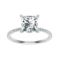 thumbnail image 1 of Veda Jewel 14K White Gold Plated 1.58 Ct Simulated Diamond Ring - Hidden Halo Engagement Wedding Ring - Princess Cut Solitaire with Accent Simulated Diamond Ring - Gift for Marking Milestones, 1 of 6