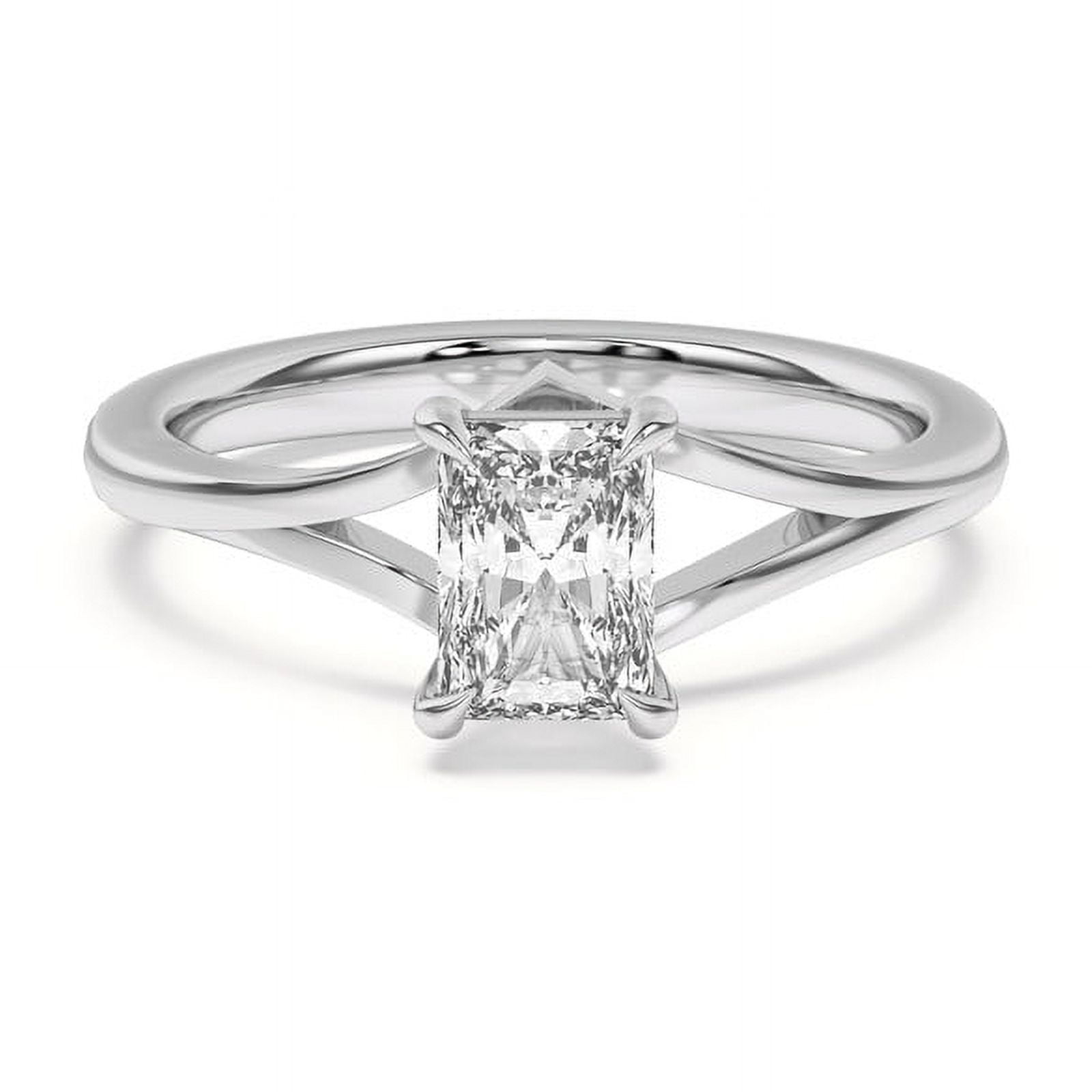 Veda Jewel 2.13 Ct Chevron Duo Radiant Cut Simulated Engagement Rings for Women - Simulated Solitaire Rings - 14K White Gold Plated Wedding Jewelry for Her - Simulated Wedding Rings for Women