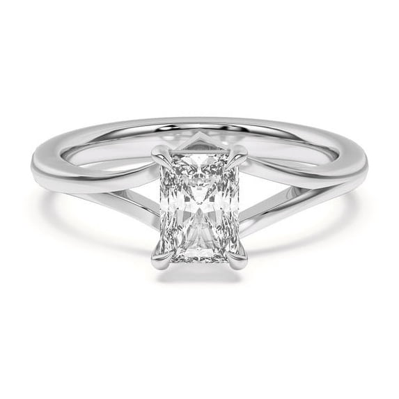 Veda Jewel 2.13 Ct Chevron Duo Radiant Cut Simulated Engagement Rings for Women - Simulated Solitaire Rings - 14K White Gold Plated Wedding Jewelry for Her - Simulated Wedding Rings for Women