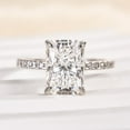 thumbnail image 1 of Veda Jewel 2.4 Ct Radiant Cut Diamond Engagement Ring - 14K White Gold Plated Solitaire with Accents - Hidden Halo Wedding Ring for Women - Elegant Jewelry Gift for Special Occasion, 1 of 3