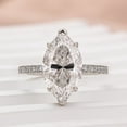 thumbnail image 1 of Veda Jewel 2.5 Ct Marquise Cut Lab Created Diamond Engagement Ring - 14K White Gold Plated Solitaire Wedding Ring with Accent Stones - Elegant Bridal Jewelry Gift for Her Proposal, 1 of 3