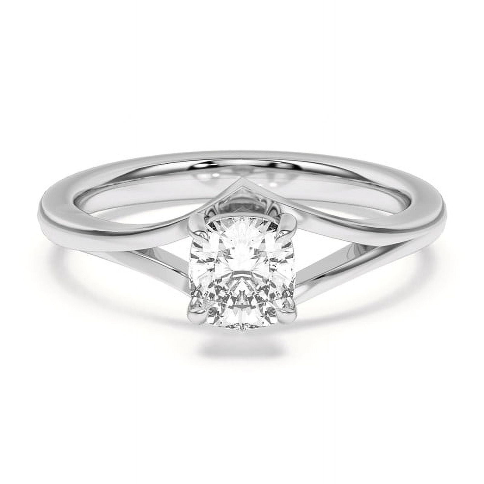 Veda Jewel Cushion Cut Simulated Chevron Duo Solitaire Engagement Rings - 1.76 Ct Simulated Rings - 14K White Gold Plated Wedding Promise Jewelry Rings for Her - Women’s Simulated Rings