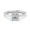 thumbnail image 1 of Veda Jewel Princess Cut Simulated Simple Solo Bezel Set 1.58 Ct 14K White Gold Plated Ring - Wedding Rings - Engagement Rings for Her - Simulated Rings for Girls - Engagement Wedding Rings, 1 of 6