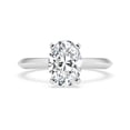 thumbnail image 1 of Veda Jewel Solitaire Hidden Halo Engagement Ring for Women - 1.86 Ct Oval Simulated with Accent Stones - 14K White Gold Plated Jewelry for Wedding Events - Simulated Rings for Women's, 1 of 4