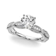 thumbnail image 1 of Veda Jewelry 1.58 Ct Moissanite Ring - Vintage Inspired Engagement Wedding Bezel Set - 14K White Gold Plated Ring - Stylish Round Cut Design for Her - Great for Engagement and Wedding, 1 of 5
