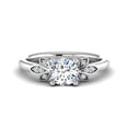 thumbnail image 1 of Veda Jewelry 1.76 Ct Round Cut Moissanite Pave Leaf Engagement Ring for Women - 14K White Gold Plated Ring - Moissanite Accents with Leaf Design - Engagement Jewelry for Her, 1 of 6