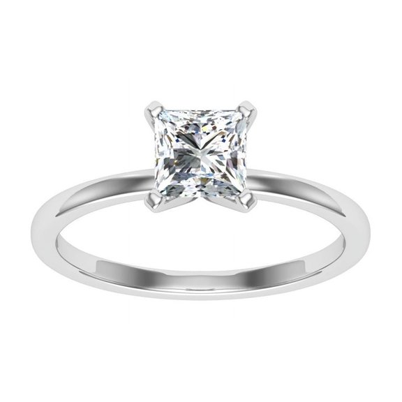 Veda Jewelry 1.86 Ct Captivating Moissanite Solitaire Engagement Ring - 14K White Gold Plated Elegant Design - Graceful Ring for Women - Memorable Gift for Her on Any Significant Day