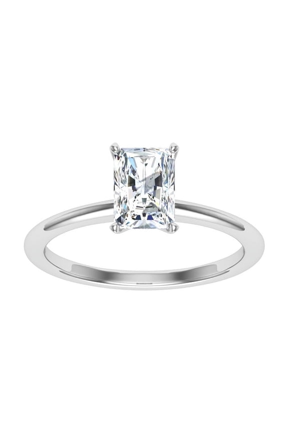 ry 1.86 Ct Radiant Cut Engagement Ring - 14K White Gold Plated Prong Set Moissanite Wedding Ring for Women - Chic Solitaire Bridal Ring - Ideal for Everyday Wear