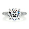 thumbnail image 1 of Veda Jewelry 1.86 Ct Round Cut Lab Moissanite Engagement Ring Pave Cluster Band with Accent Solitaire Design - 14K White Gold Plated Ring Wedding Proposal Engagement Gift for Women Unique Ring, 1 of 6