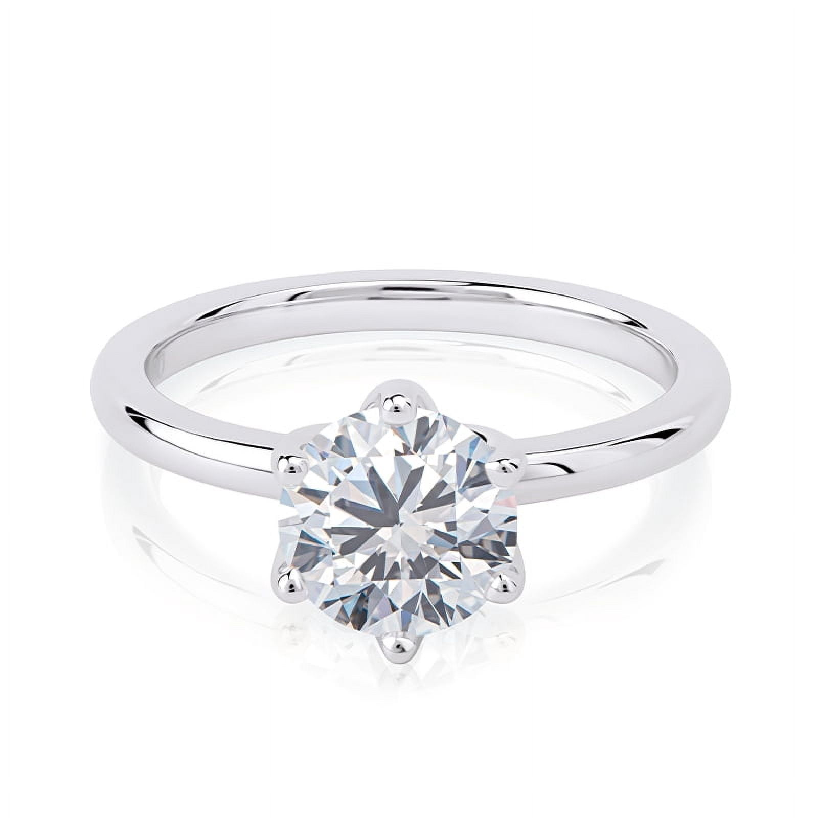 Veda Jewelry 1.86 Ct Round Cut Moissanite Engagement Ring - 14K White ...