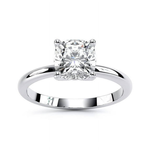 Veda Jewelry 1.86 Ct VVS1/D Cushion Cut Moissanite Ring - Rings for Women's - Bridal Moissanite Jewelry for Her - Classic Engagement Wedding Women's Ring - Party Wear Halo Moissanite Ring