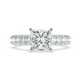 thumbnail image 1 of Veda Jewelry 14K White Gold Plated 1.58 Ct Princess Cut Moissanite Hidden Halo Cathedral Pave Engagement Ring for Women - Sparkling Moissanite Design for Wedding Jewelry and Bridal Rings, 1 of 6