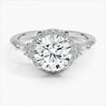 thumbnail image 1 of Veda Jewelry 14K White Gold Plated 1.95 Ct Round Cut Moissanite Ring - Vintage Engagement Wedding Ring for Women - Classic Solitaire Moissanite Ring for Her - Gift for Celebrating Togetherness, 1 of 6