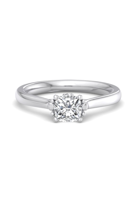 ry 14K White Gold Plated Ring - 1.58 Ct Cushion Cut Moissanite - Simple Solitaire Daily Wear Ring for Women - Engagement Ring for Her - Thoughtful Gift for Loved Ones
