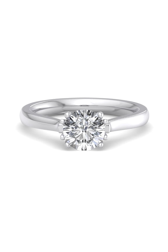 ry 14K White Gold Plated Ring - 1.67 Ct Round Cut Moissanite - Simple Solitaire Ring for Women - Engagement Ring for Her - Daily Wear Jewelry - Gift for Her
