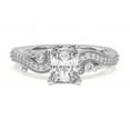 thumbnail image 1 of Veda Jewelry Moissanite Radiant Cut Moissanite Vintage Engagement Ring - 2.04 Ct Moissanite Jewelry with Filigree and Milgrain Details - Crafted in 14K White Gold Plated for Wedding Jewelry Needs, 1 of 4
