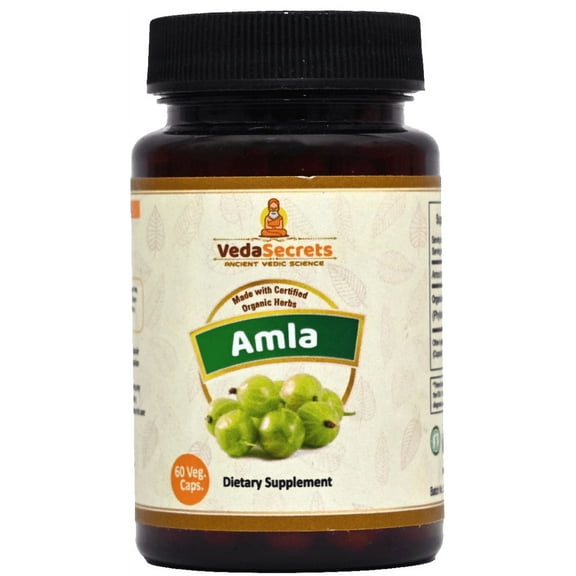 VedaSecrets Amla Capsules 60 Counts Dietary Vitamin C Supplements Made with Organic Amla Powder