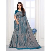 Vedant Vastram Womens Litchi Silk Designer Banarasi Saree Dharti Rama