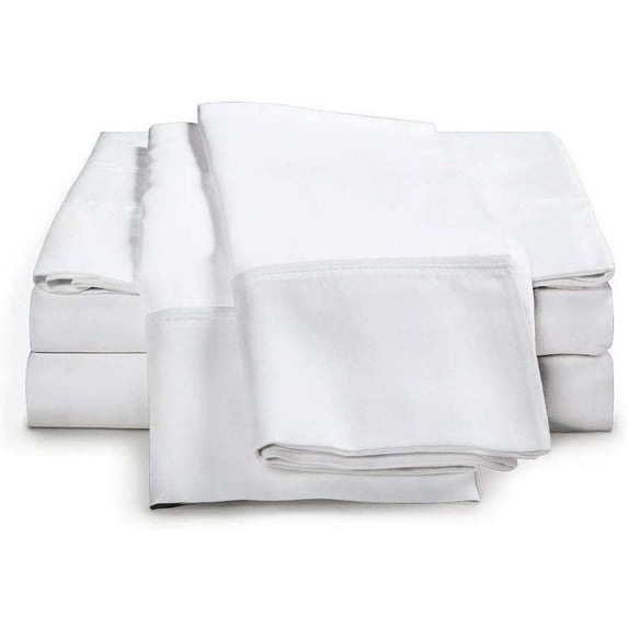 Vedanta Home Collection 4pc Sheet Set Full-XL 600 Threadcount 100% Natural Cotton Full-XL Sheet Set White Fit up to 18'' Inch Extra Deep Pocket Super Soft