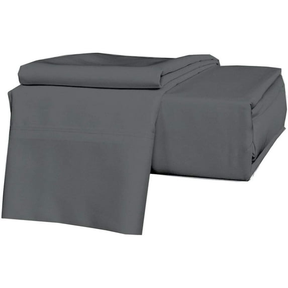 Vedanta Home Collection 4pc Sheet Set King 600 Threadcount 100% Natural Cotton King Sheet Set Dark Grey Fit up to 18'' Inch Extra Deep Pocket Super Soft