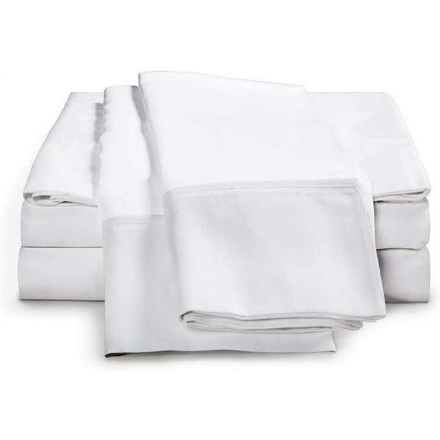 Vedanta Home Collection 4pc Sheet Set Twin 600 Threadcount 100% Natural Cotton Twin Sheet Set White Fit up to 19'' Inch Extra Deep Pocket Super Soft