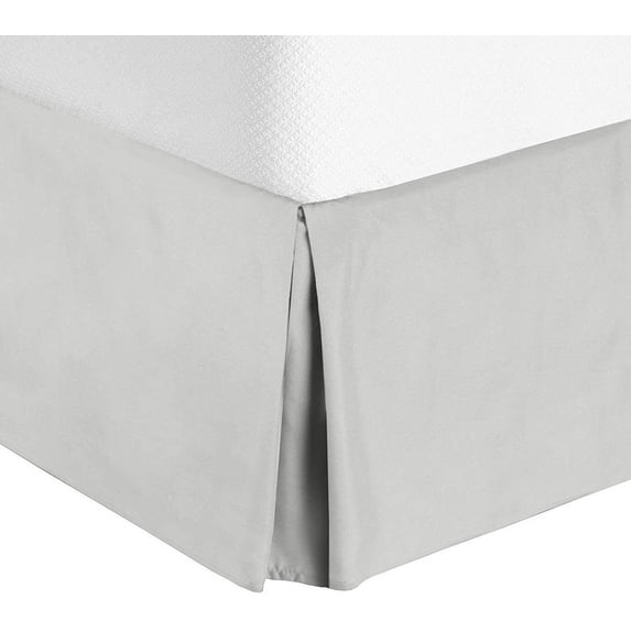 Vedanta Home Collection Bed Skirt Split Corner California Queen Size 600 Threadcount 100% Natural Cotton California Queen Size One Bed Skirt Split Corner Silver Grey 16'' Inch Drop Super Soft