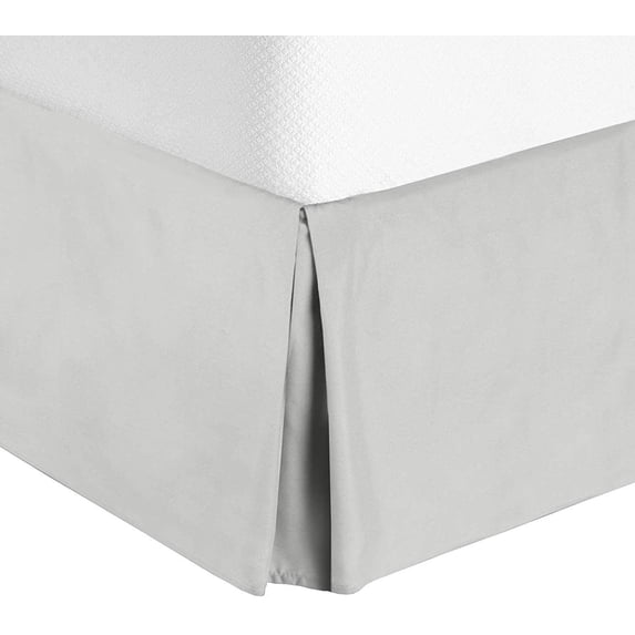 Vedanta Home Collection Bed Skirt Split Corner Expanded Queen 600 Threadcount 100% Natural Cotton Expanded Queen One Bed Skirt Split Corner Silver Grey 12'' Inch Drop Super Soft