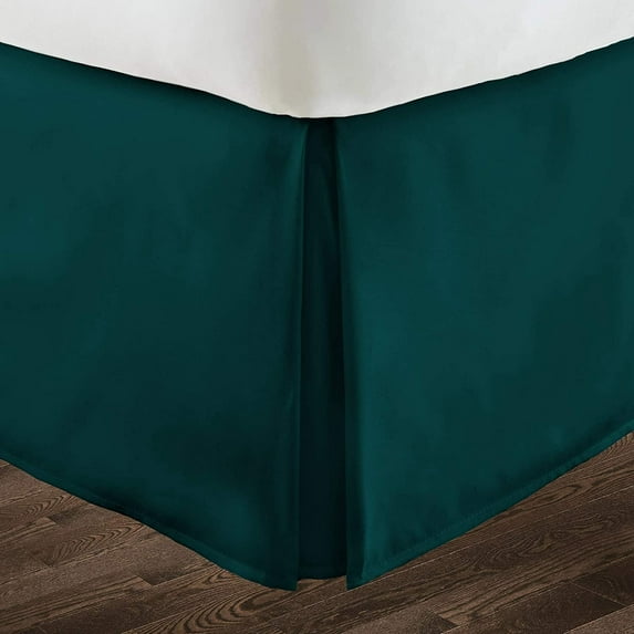 Vedanta Home Collection Bed Skirt Split Corner Expanded Queen 600 Threadcount 100% Natural Cotton Expanded Queen One Bed Skirt Split Corner Teal Blue 24'' Inch Drop Super Soft