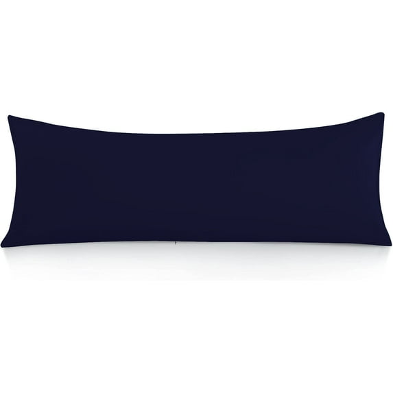 Vedanta Home Collection Body Pillow Cover, 20"x 72" Body Pillowcase 1 Piece Navy Blue 600 TC 100% Natural Cotton Envelope Closure Long Pillow Cover