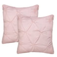 thumbnail image 1 of Vedanta Home Collection European Square Pinch Pillow Shams Set of 2 Blush 600 Thread Count 100% Natural Cotton Pack of Two Euro 24''x 24'' Pillow Shams Decorative, 1 of 4