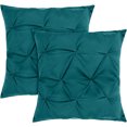 thumbnail image 1 of Vedanta Home Collection European Square Pinch Pillow Shams Set of 2 Teal Blue 600 Thread Count 100% Natural Cotton Pack of Two Euro 22''x 22'' Pillow Shams Decorative, 1 of 5