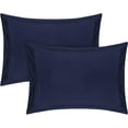 thumbnail image 1 of Vedanta Home Collection King Size Pillow Shams King 20''x 40'' Set of Two Navy Blue 600 Thread Count 100% Natural Cotton, 1 of 4